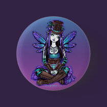 "Rhapsody" Gothic Absinthe Fairy Art Button