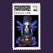 "Rhapsody" Gothic Absinthe Fairy Art Postage stamps