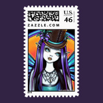 "Rhapsody" Gothic Absinthe Fairy Art Postage stamps