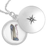 Rhapsody in Blue Stiletto Shoe Art Necklace