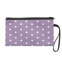 Rhapsody Purple Hearts Patterned Wristlet Bags