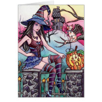 Rhea - Haunted House Witch Card
