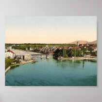 Rheinfelden, Aargau, Switzerland classic Photochro Poster