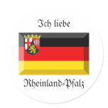 Rheinland-Pfalz Flag Gem Round Stickers