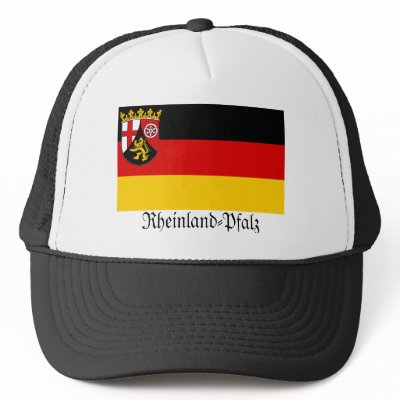 Rheinland-Pfalz Flag Trucker Hats by wesleyowns