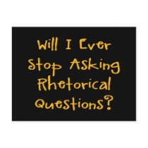 Rhetorical Questions Postcard by InsideOut_Tees Rhetorical Questions Postcard