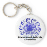 Rheumatoid Arthritis Awareness Blue Design 6 keychains
