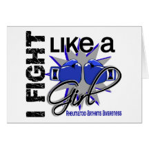 Rheumatoid Arthritis I Fight Like A Girl 13.1 Greeting Cards