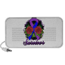 Rheumatoid Arthritis Survivor Rose Grunge Tattoo iPod Speakers