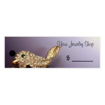 Rhinestone Bird Vintage Jewelry Price Tags Business Card