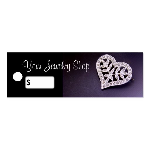 Rhinestone Heart Jewelry Price Tags Business Card