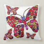 Rhinestone Rainbow Butterfly Sofa Bling Jewelry pillows
