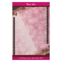 rhinestone rose stationery