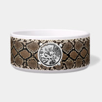 rhinestone Studded Collar in python skin Pet Bowls