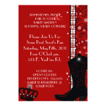 RHINESTONES, FRINGE & RED COWGIRLS Invitation