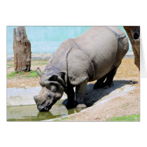 Rhino at the Kathmandu Nepal Zoo Greeting Cards