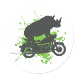 Rhino Biker Round Sticker Rhino Biker Round Sticker
