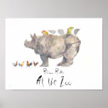 RHINO copy, Rhino Rides, At the Zoo Posters