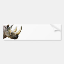 Rhino Head, White Background Bumper Stickers