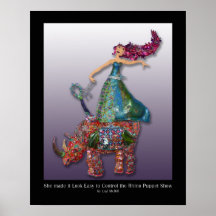Rhino Lady (with title) Posters