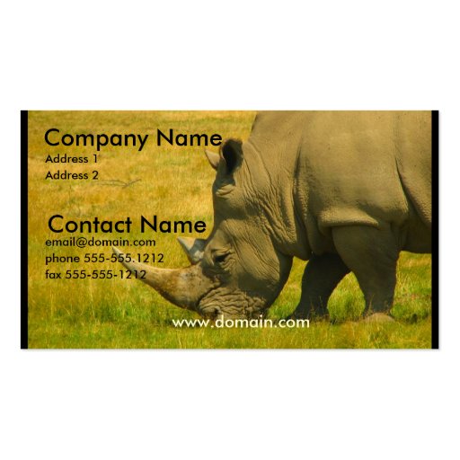 Rhino Photo Business Card (front side)