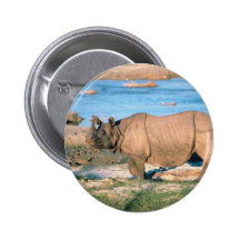 Rhino Pinback Button