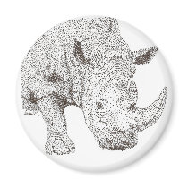 Rhino Pointillism magnets