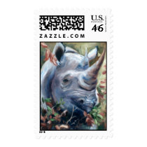 Rhino Postage Stamp