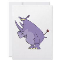 rhino with arrow in butt cartoon invite