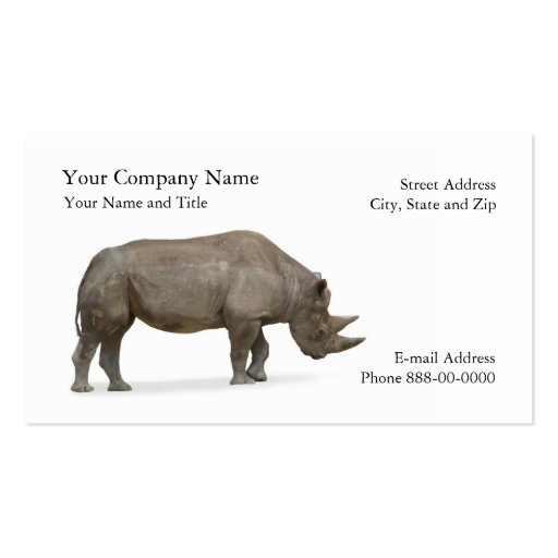 Rhino Zoologist Business Card (front side)