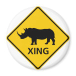 Rhinoceros Crossing Highway Sign Magnets
