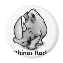 Rhinos Rock! magnets