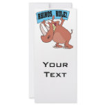 rhinos rule funny rhinoceros cartoon rack cards