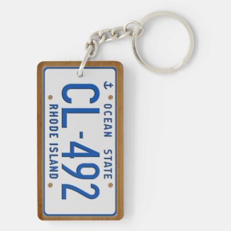 Rhode Island 1986 Vintage License Plate Keychain Acrylic Keychains