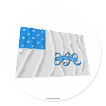 Rhode Island 1st Regiment Waving Flag Round Stickers