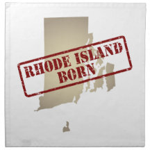 Rhode Island Born - Stamp on Map Cloth Napkins