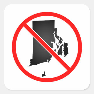Rhode Island Cross Out Symbol Square Stickers