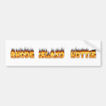 Rhode Island Hottie fire and flames Bumper Stickers