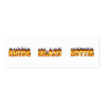 Rhode Island Hottie fire and flames Business Card Template