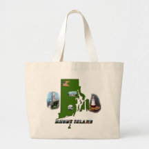 Rhode Island Map, Photos and Text Tote Bag