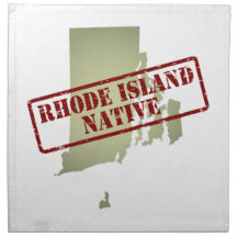 Rhode Island Native Stamped on Map Napkin