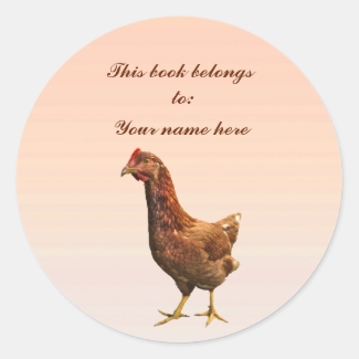 Rhode Island Red Hen Chicken Bookplate