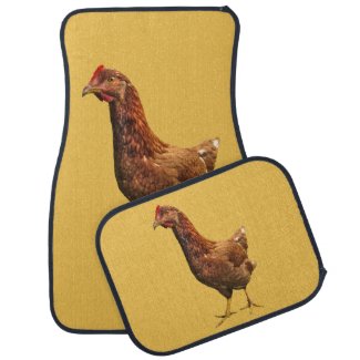 Rhode Island Red Hen Chicken Floor Mat