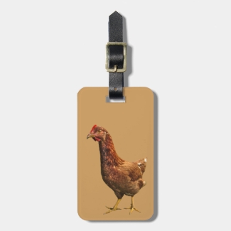 Rhode Island Red Hen Chicken Luggage Tag