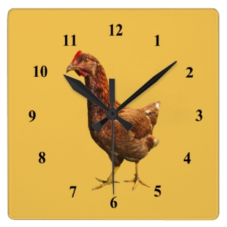 Rhode Island Red Hen Chicken Wall Clock
