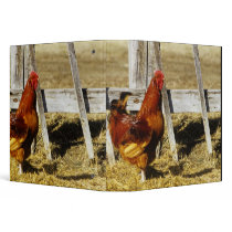 Rhode Island Red Rooster Vinyl Binder