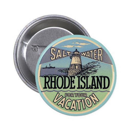 Rhode Island Vintage Travel Button