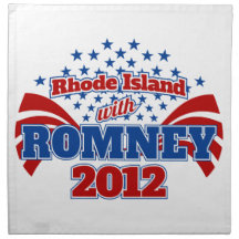 Rhode Island with Romney 2012 Cloth Napkins