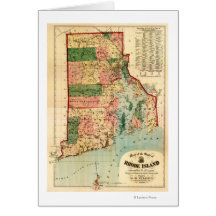 Rhode IslandPanoramic MapRhode Island Greeting Cards