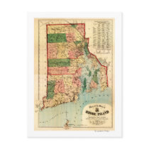 Rhode IslandPanoramic MapRhode Island Post Card